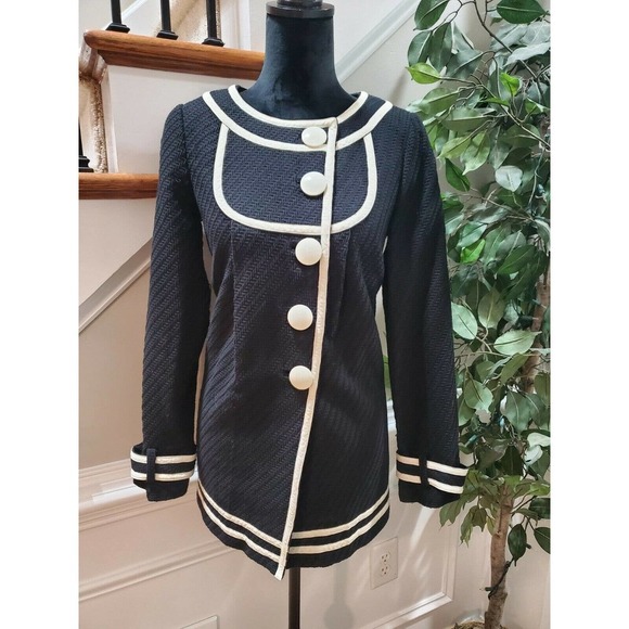 Tibi Newyork Women's Black 100% Cotton Long Sleeve Single Breasted Jacket Blazer - Picture 1 of 12